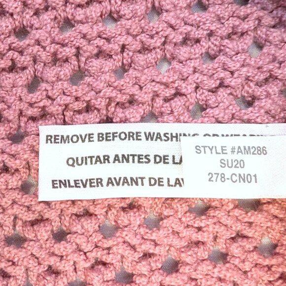 Madewell | Oversized Open-Stitch Summer Sweater Pink Austen Pullover | Size XS - Picture 9 of 11